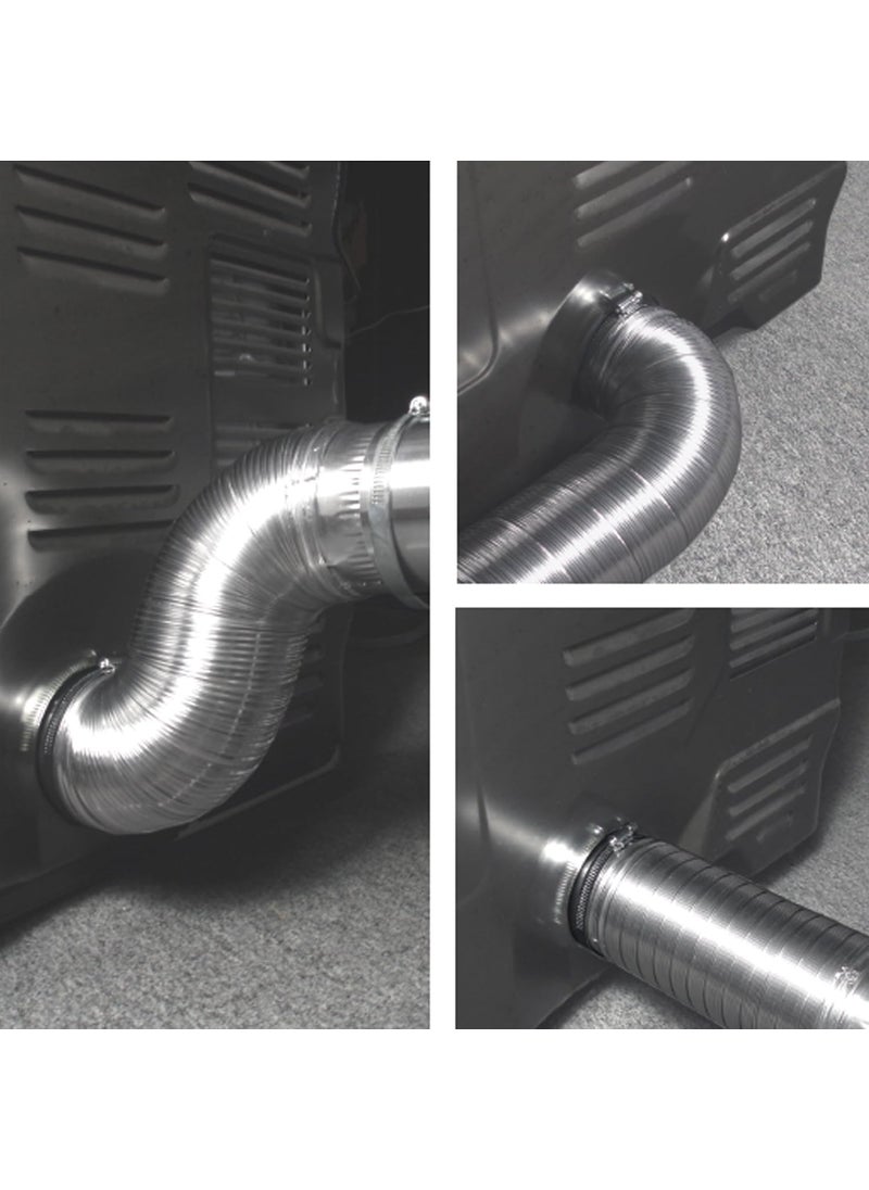 Deflecto Deflecto Semi Rigid Aluminum Duct with Attached Connectors Silver 4 x 24 MAC360246  - Image 3