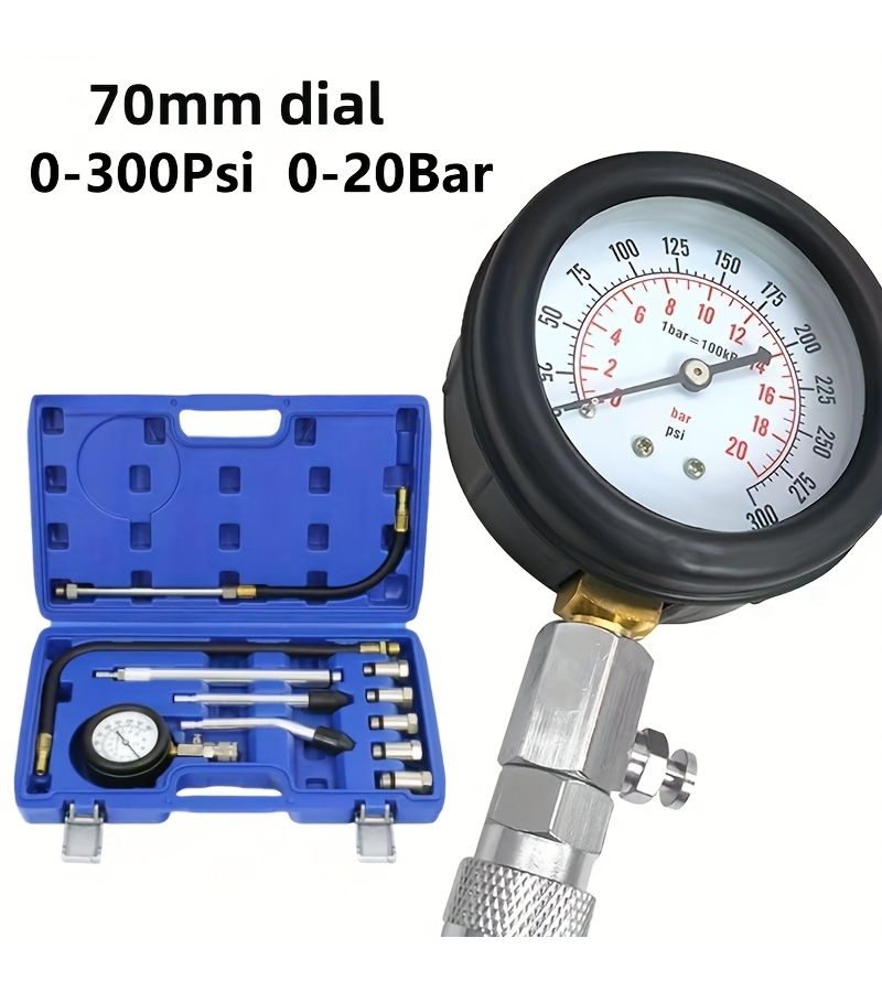 مجموعة مقاييس الضغط العالي لاختبار محركات السيارات والدراجات النارية مع محولات M10 M12 M14 M16 M18 - Image 5