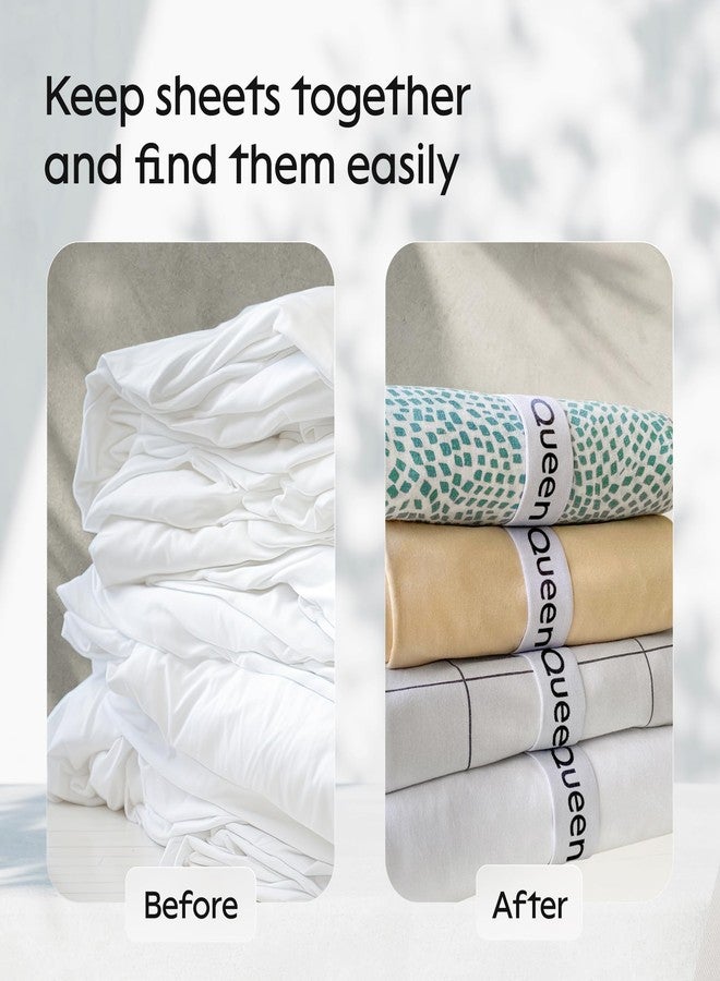 Niagara Sleep Solution Niagara 4 Pack Bed Sheet Organizer and Storage Label Bands - Fully Elastic Stretchable Linen Closet Organizers and Storage - Bed Sheet Organizer Bands for Bed Sheets, Duvets, Quilts, Linen (Queen) - Image 3