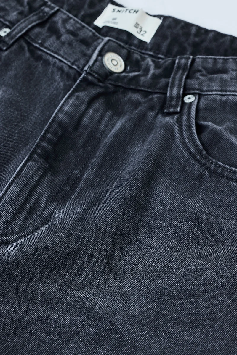 SNITCH Grey Washed Baggy Jeans for Men | Best Price UAE