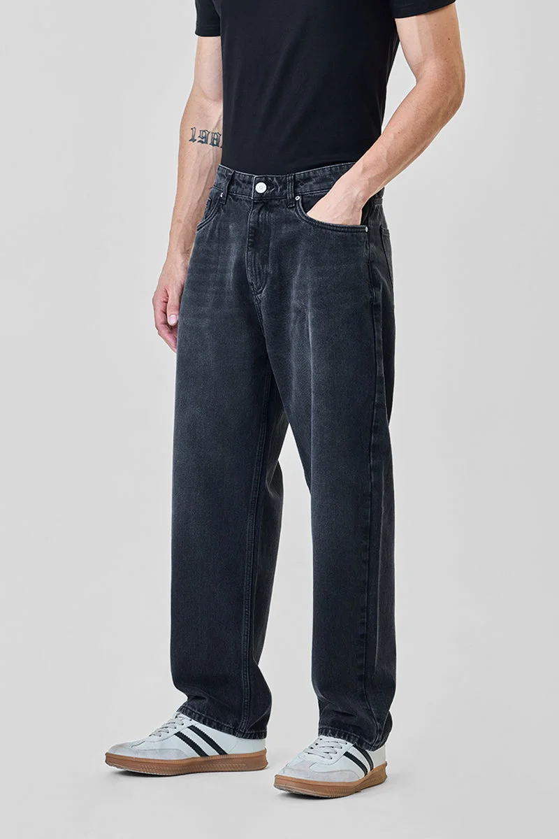 SNITCH Grey Washed Baggy Jeans for Men | Best Price UAE