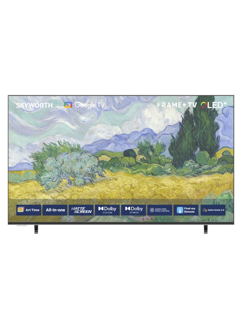 سكاي ورث 65" تلفاز ذكي QLED+ فريم 4K، رعاية العين (خالي من الوميض؛ ضوء أزرق منخفض) جوجل تي في، ابحث عن جهاز التحكم عن بعد، شاشة غير لامعة، وضع الفن، ضمان لمدة عامين - Image 3