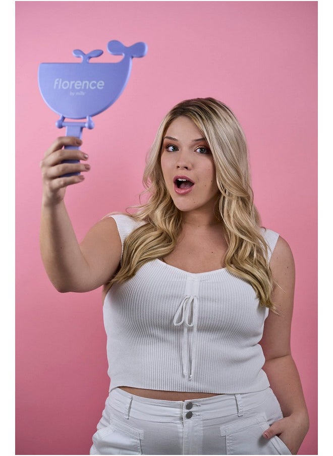 florence by mills Whale Handheld Mirror Multifunctional Hand Mirror Sleek + Slim + Lightweight Perfect For Travel And Applying Makeup Purple Whale Shape Vegan & Crueltyfree  - Image 4