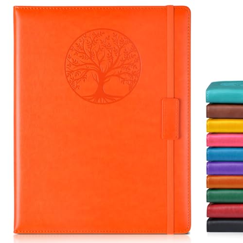 Biuwory Lined Journal Notebook for Women Men,256 Pages A4 Large Hardcover Leather Journals for Writing,Travel,Business,Work,School,College Ruled Notebooks for Note Taking, Diary Notepad 8.6"×11" - Image 1