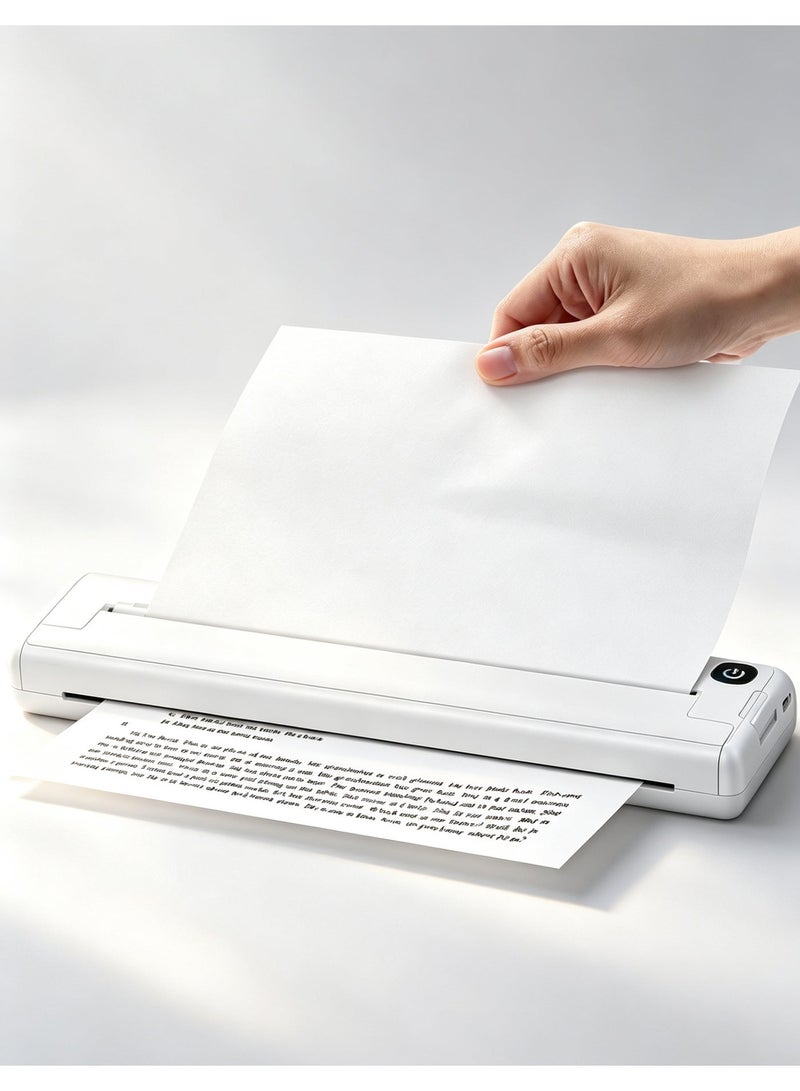 Verdant Reverie X8 Portable Thermal Printer, Supports A4 Thermal Paper, 200DPI Inkless Mobile Travel Printers for Car School Office, Mini Bluetooth Printer for Android for iOS Phone - Image 1