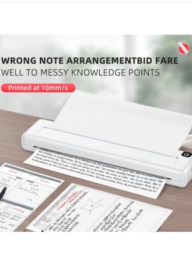 Verdant Reverie X8 Portable Thermal Printer, Supports A4 Thermal Paper, 200DPI Inkless Mobile Travel Printers for Car School Office, Mini Bluetooth Printer for Android for iOS Phone - Image 2