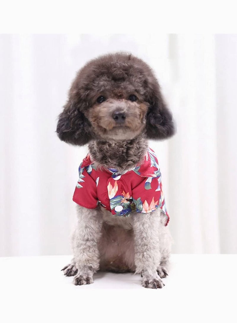 SYOSI Pet Summer Clothes, SYOSI 4 Pieces Breathable Dog Hawaiian Shirt Cool Puppy Sweatshirt for Small Dogs and Cats, Fit for About 1 to 1.5 Kg of Pets  - Image 5