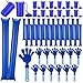 Rotatingpals 48 Pcs Cheering Noisemakers Set Included 12 Pcs Mini Air Horns Noisemakers 12 Hand Clappers 24 Thunder Sticks for Birthdays Sporting EventsBlue - Image 2