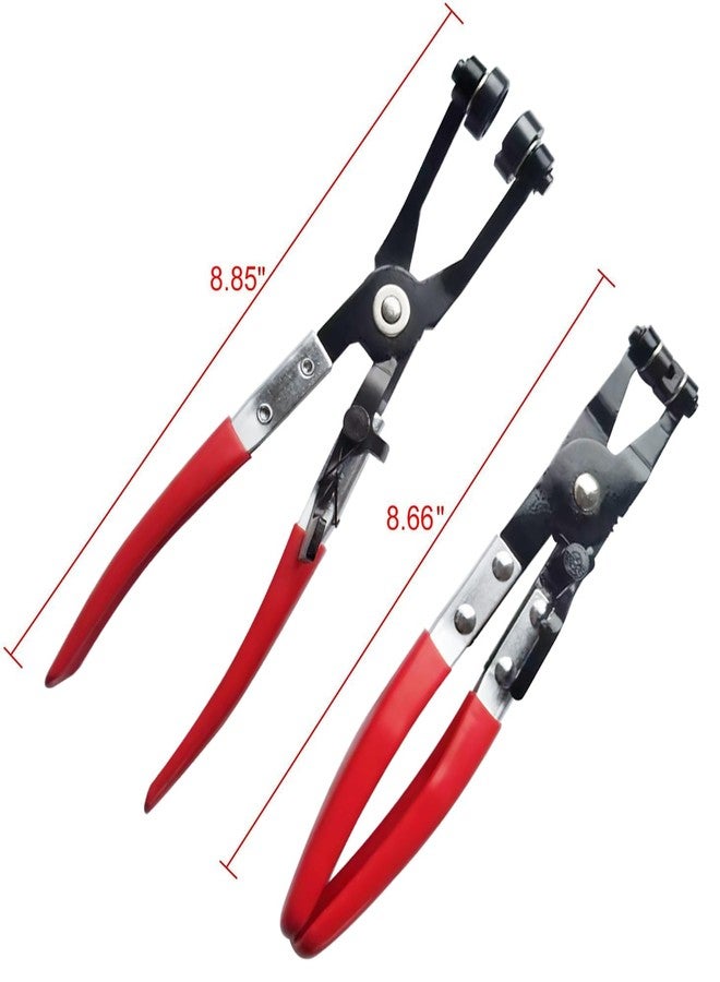 YaeKoo 3Pcs Hose Clamp Pliers Kit, Long Reach Wire Spring Hose Clamp Plier Wire Long Clip Removal Tool, 45 Degree Angled Hose Clamp Plier, Flat Band Hose Clamp Plier for Automotive Coolant Radiator - Image 4