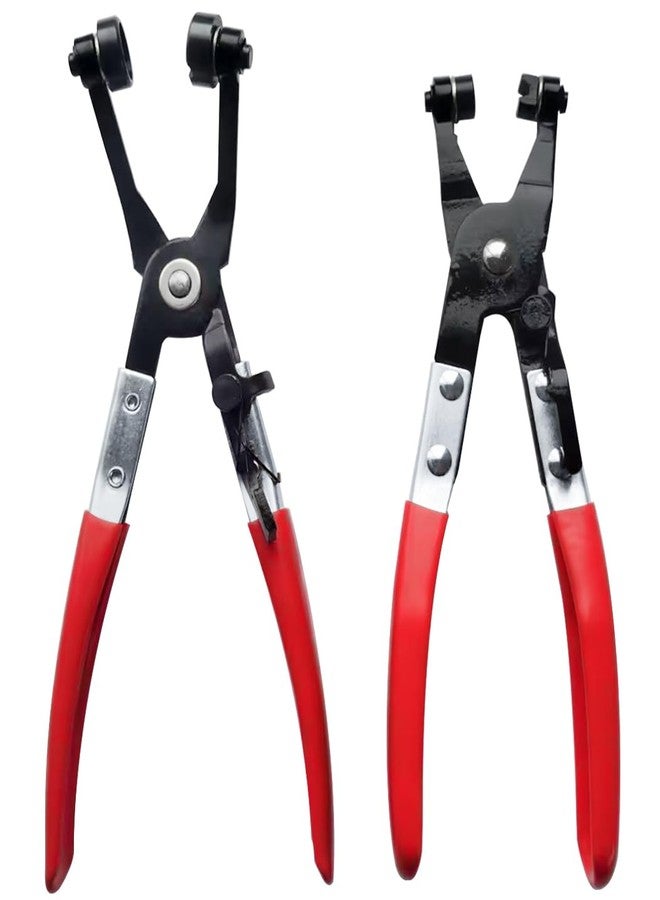 YaeKoo 3Pcs Hose Clamp Pliers Kit, Long Reach Wire Spring Hose Clamp Plier Wire Long Clip Removal Tool, 45 Degree Angled Hose Clamp Plier, Flat Band Hose Clamp Plier for Automotive Coolant Radiator - Image 3