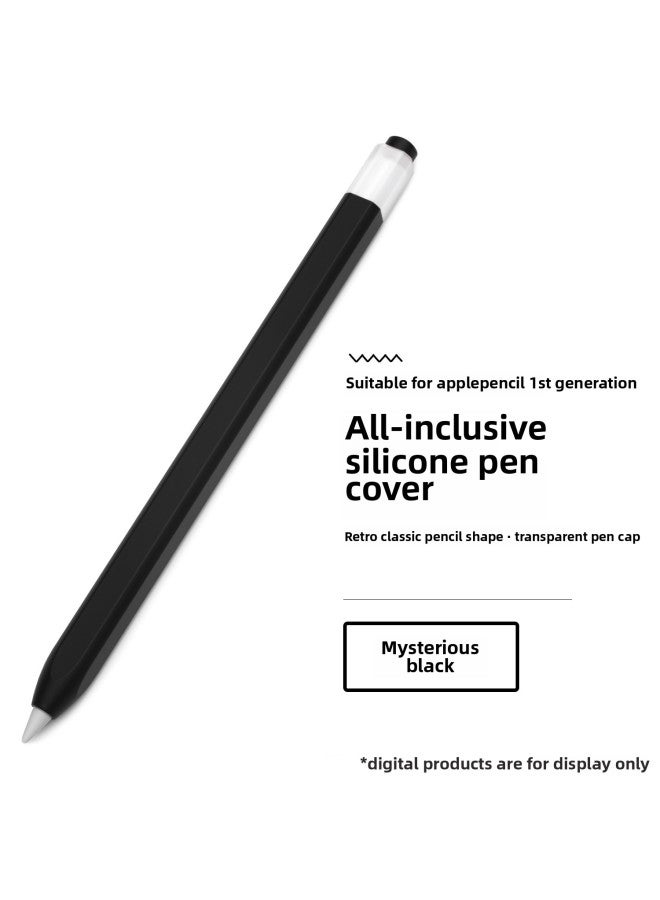 For Apple Pencil Pro Stylus Jelly Pen Case For Apple 1Gen/2Gen Stylus Case-Color:Mysterious Black-Applicable Model:For Apple Pencil1 Generation