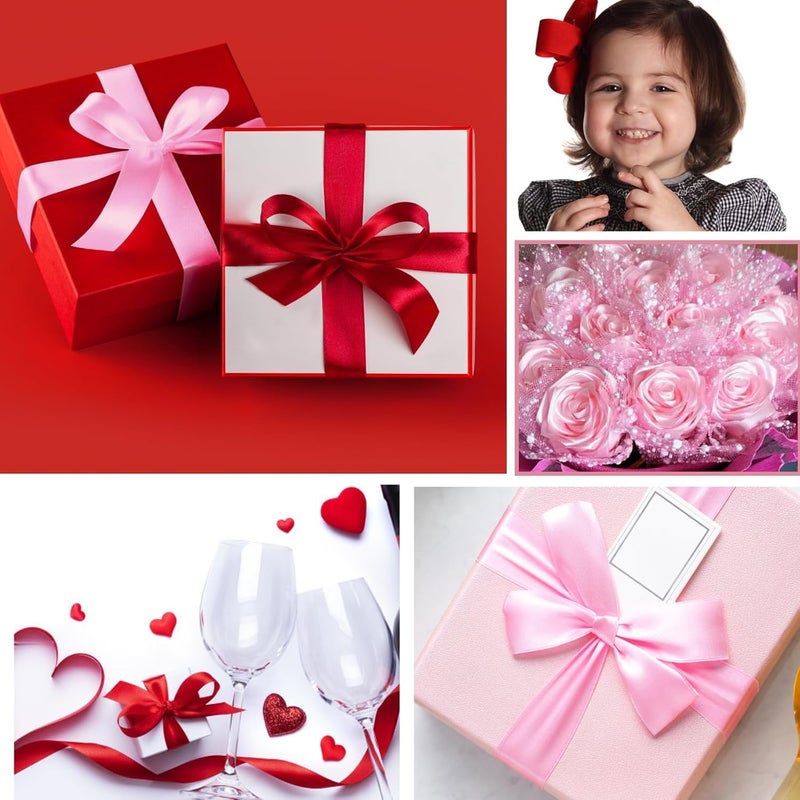 SUTOUG Red Satin Ribbon 1-1/2 Inch x 2 Rolls Red Wide Satin Fabric Ribbon for Gift Packaging, Christmas, Wedding, Flower Bouquet, Holiday Party, Invitation, Total 50 Yards - Image 4