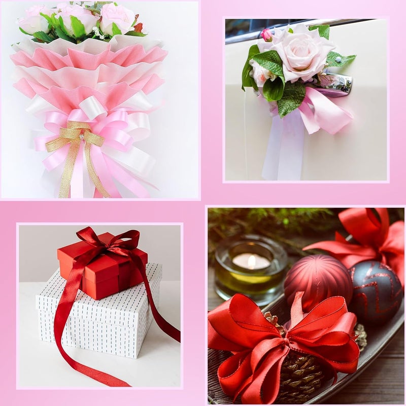 SUTOUG Red Satin Ribbon 1-1/2 Inch x 2 Rolls Red Wide Satin Fabric Ribbon for Gift Packaging, Christmas, Wedding, Flower Bouquet, Holiday Party, Invitation, Total 50 Yards - Image 5