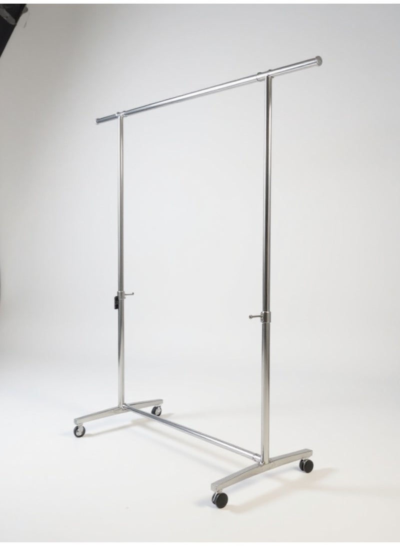 Living Iron clothes rack with movable wheels, silver color - Image 2