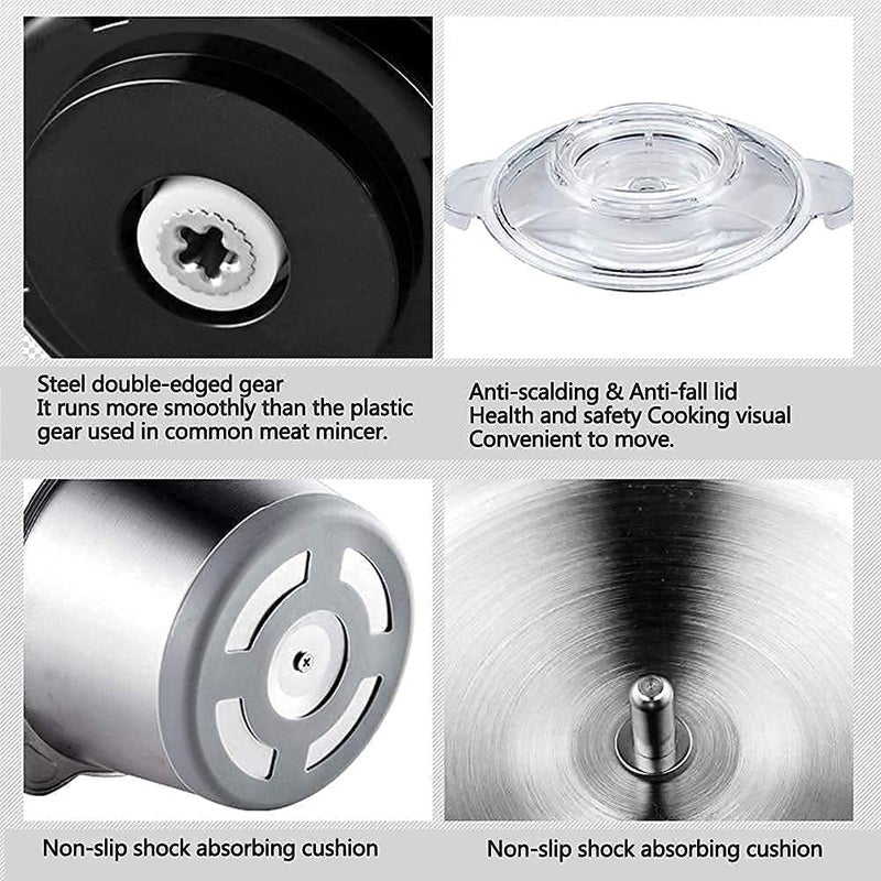 SNAPCOM Stainless Steel Electric Meat Grinder with Bowl 2 Speed Modes Heavy for Kitchen Food Chopper Vegetable Fruit Mixer Blender Chopper Juicer for Onion Nuts Blender use for cooking 1 pcs - Image 4