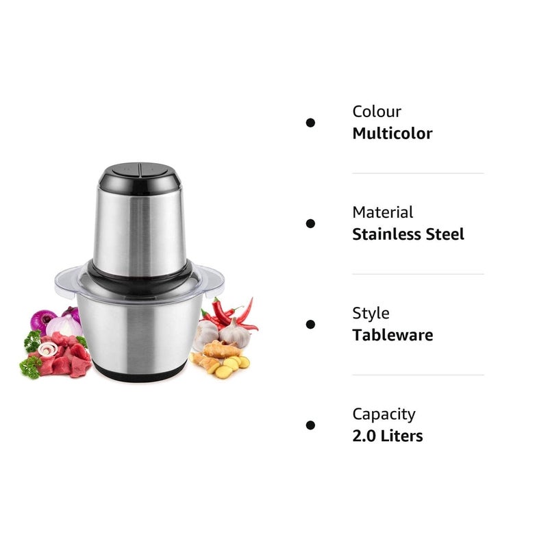 SNAPCOM Stainless Steel Electric Meat Grinder with Bowl 2 Speed Modes Heavy for Kitchen Food Chopper Vegetable Fruit Mixer Blender Chopper Juicer for Onion Nuts Blender use for cooking 1 pcs - Image 5