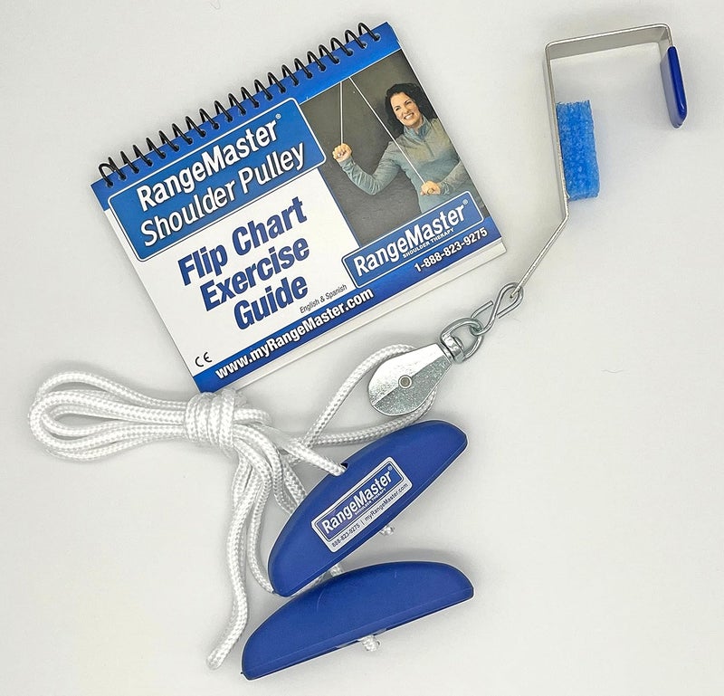 RangeMaster Molded Rubber Handle Shoulder Pulley │ Physical Therapy Tool │ Aids in Recovery and Rehabilitation │ Increases Mobility │ Metal Bracket Door Attachment - Image 2