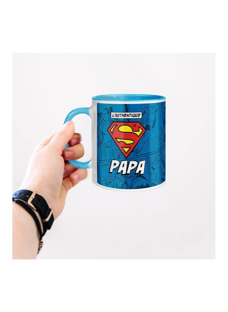 MEC - Authentic Papa Superman Design Printed Coffee Mug 325 Ml - Image 1