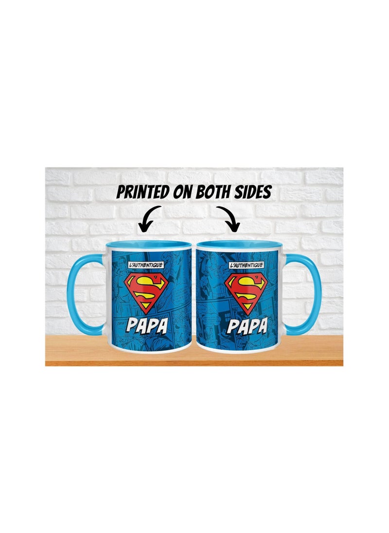 MEC - Authentic Papa Superman Design Printed Coffee Mug 325 Ml - Image 1