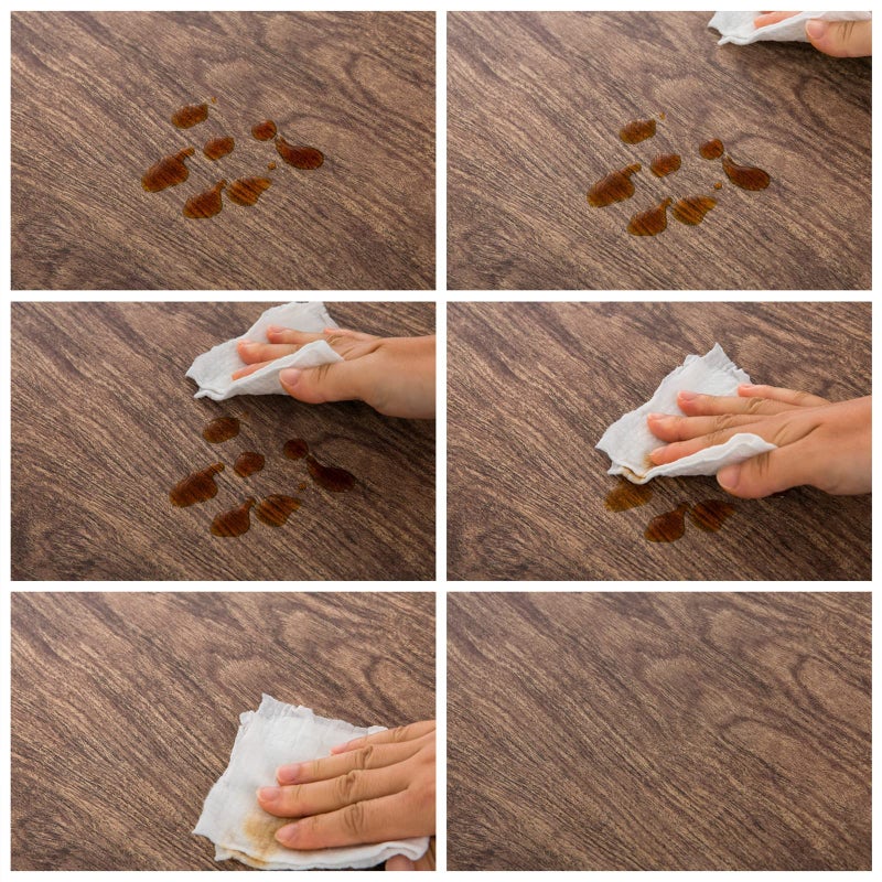 LIBERECOO Round Vinyl Fitted Tablecloth with Flannel Backing Elastic Edge Table Cover Waterproof Stain-Resistant Wipeable Tablcloths Fits 45-56" Round Tables - Image 3