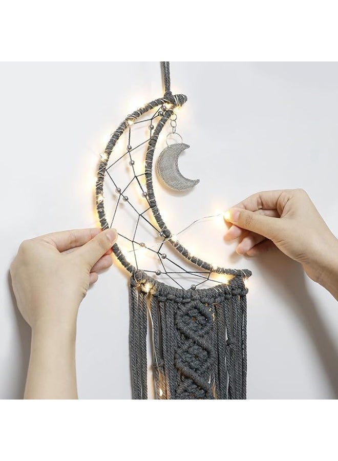 انتيكيانو مكرمية منسوجة للتعليق على الحائط شكل قمر صائد الاحلام - Image 2