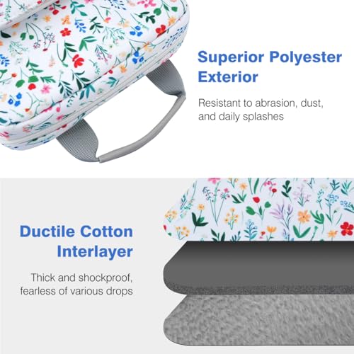 Dadanism 9-11 Inch Tablet Sleeve Bag Carrying Case with Shoulder Strap for iPad (A16) 11", iPad 10th Gen 10.9" Air 5/4, i-Pad Air/Pro 11", i-Pad 9/8/7th 10.2", Galaxy Tab A9+ Plus 11",Blooming Bouquet - Image 5