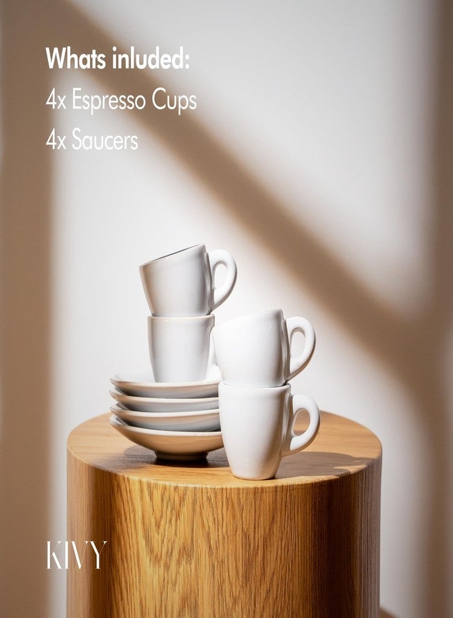 KIVY أكواب إسبريسو من الخزف الحجري من KIVY، طقم من 4 قطع - تصميم إيطالي، جدران سميكة، 3 أونصة، آمنة للاستخدام في الميكروويف وغسالة الصحون - Image 5