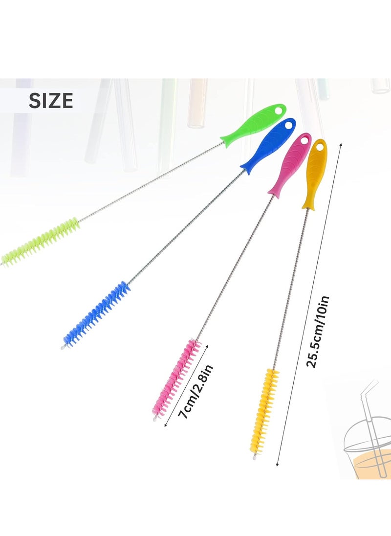 SYOSI - 20 Pieces Bottle Brush, 10 Inch Straw Cleaner Straw Brush Pipe Cleaners, 4-Color Nylon Wire, Cleaning Brush Suitable For Baby Bottle Plug Holes Tubes Coffee Machine - Image 1