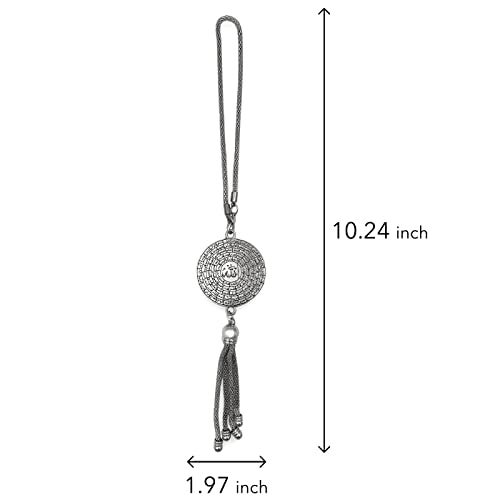PinMaze Islam Car Rear Mirror Hangers - Allah Muhammad Islamic Al-Quran Ramadan Eid Muslim Calligraphy Car Décor Hanging Charm Vehicle Decor Interior Accessories (Silver) - Image 3