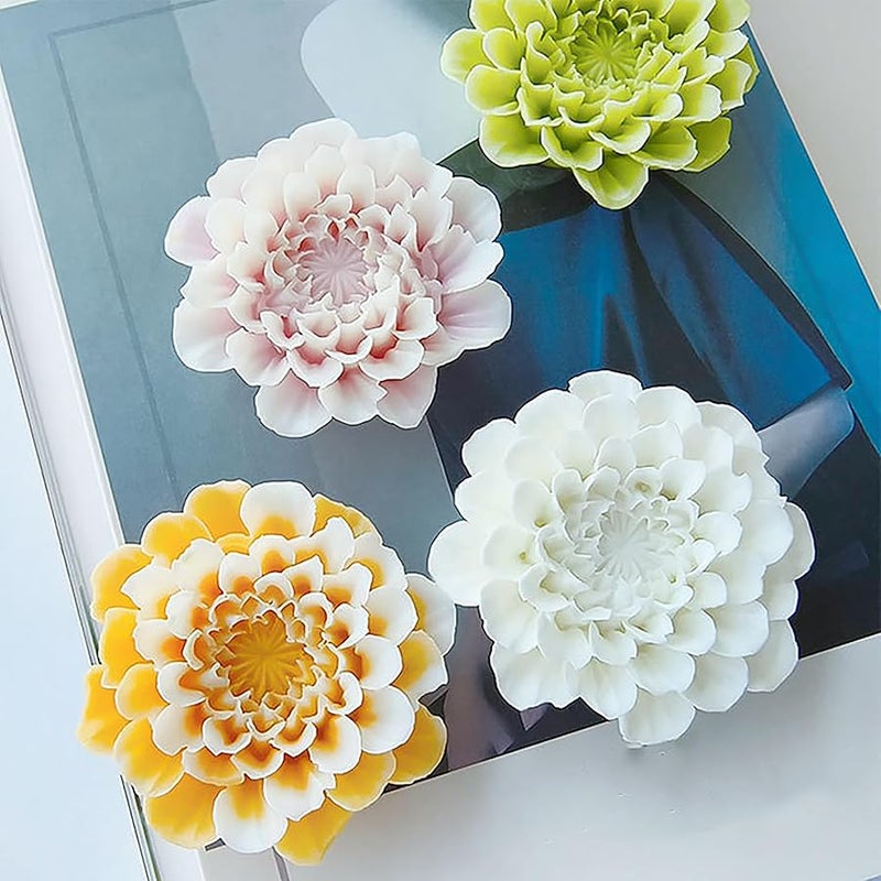 ESEENS Flower Candle Mold Flower Mold Succulent Mold Plant Mold Flower Resin Casting Mold Resin Making Molds Silicone Mold for Candle Home Decorate Mold Candle Making Mold 3D Animal Mold Clay Mold - Image 1