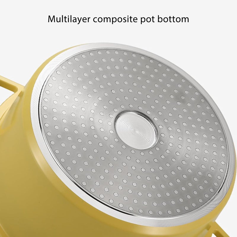 fannay Enameled Dutch Oven, Round Dutch Oven Pot with Lid 9.4in Dia, Dual Handles, Non Stick Enamel Coating Heavy-Duty Cookware for Braising, Stews, Roasting, Bread Baking, Heat - Image 5