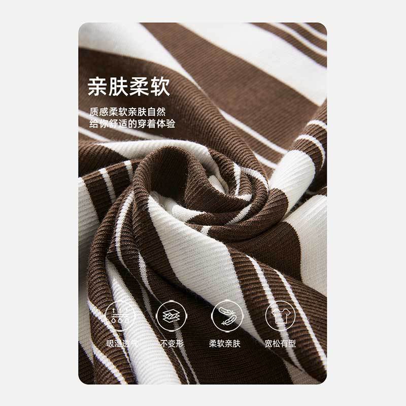 Danbaoni | Japanese Horizontal Striped T-Shirt Men'S Ins Short Sleeve Tide Brand Loose Sleeve Base Shirt - Image 4