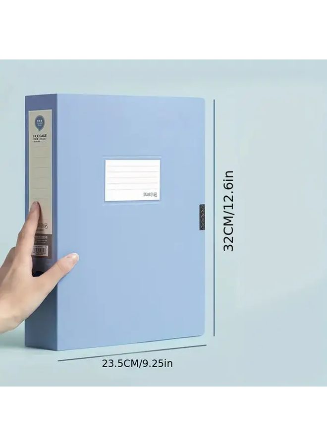 Expandable A4 File Folder Box 35mm Wide Back PP Material Green Secure Closure With Adhesive Tape Document Organizer Storage - Image 2