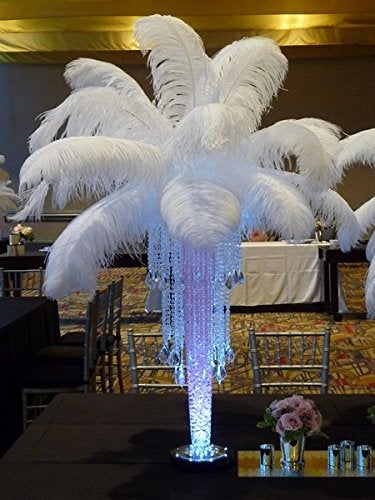 Sowder 5pcs Ostrich Feathers 16-18inch(40-45cm) Home Wedding Decoration(White) - Image 4
