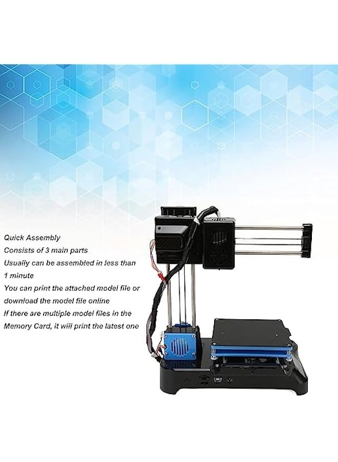 FDM Mini 3D Printer, Your First Entry-Level 3D Printer, High Printing Accuracy, 4x4x4in Printing Volume, Direct Extruder FDM Small 3D Printer, Small 3D Printer for Beginners (UK Plug) - Image 3