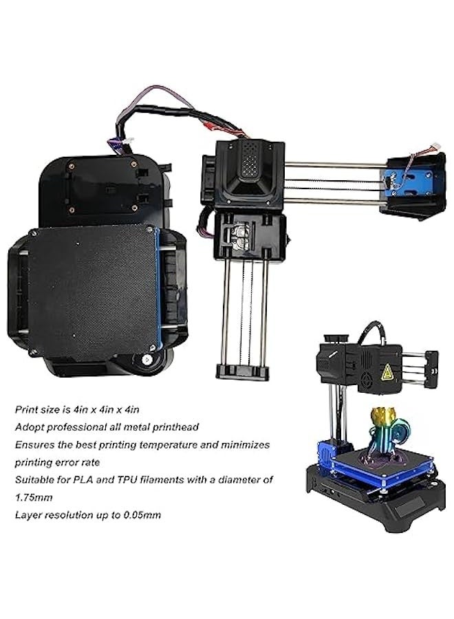 FDM Mini 3D Printer, Your First Entry-Level 3D Printer, High Printing Accuracy, 4x4x4in Printing Volume, Direct Extruder FDM Small 3D Printer, Small 3D Printer for Beginners (UK Plug) - Image 5