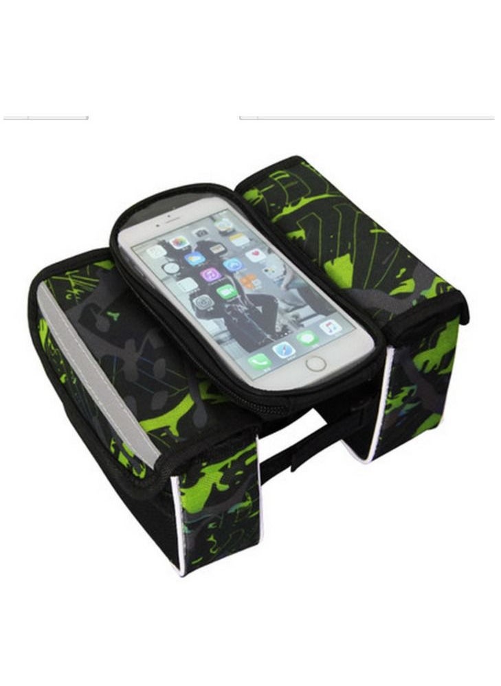 M MIAOYAN M MIAOYAN bicycle beam bag mountain bike front bag touch screen mobile phone bag increase saddle bag upper tube bag frame bag riding equipment  - Image 1