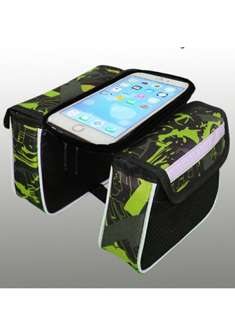 M MIAOYAN M MIAOYAN bicycle beam bag mountain bike front bag touch screen mobile phone bag increase saddle bag upper tube bag frame bag riding equipment  - Image 2
