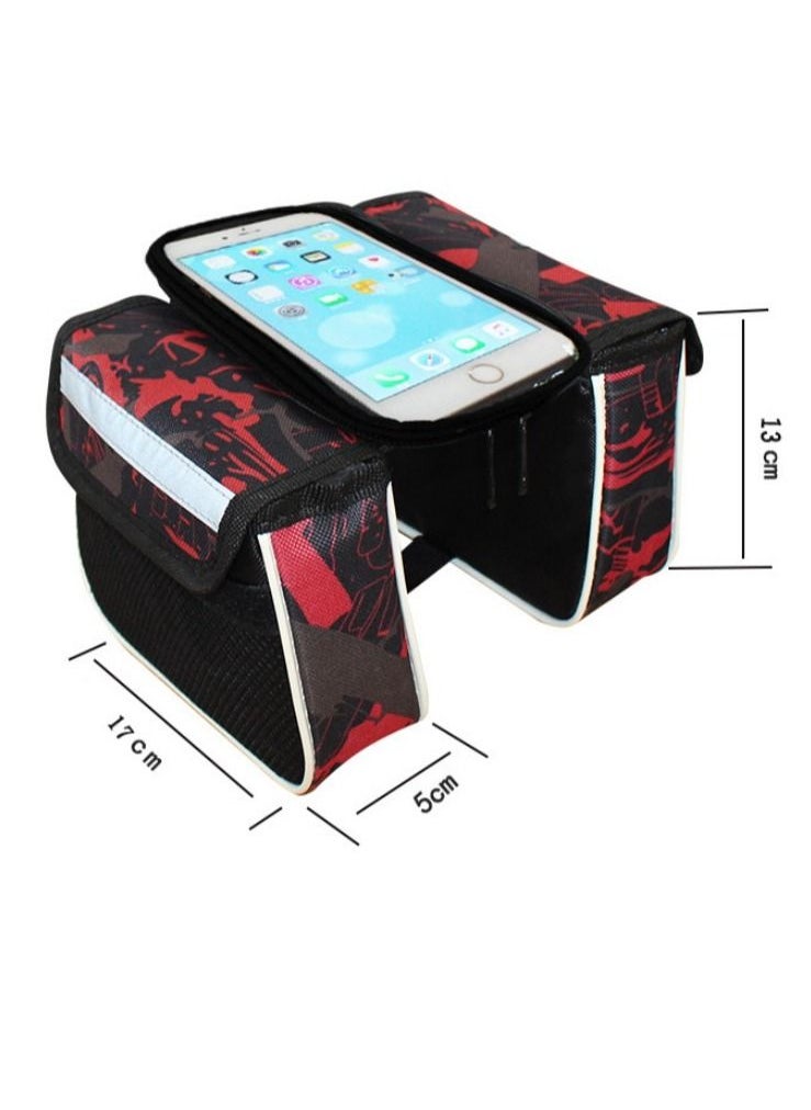M MIAOYAN M MIAOYAN bicycle beam bag mountain bike front bag touch screen mobile phone bag increase saddle bag upper tube bag frame bag riding equipment  - Image 4