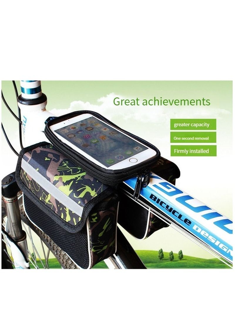 M MIAOYAN M MIAOYAN bicycle beam bag mountain bike front bag touch screen mobile phone bag increase saddle bag upper tube bag frame bag riding equipment  - Image 3