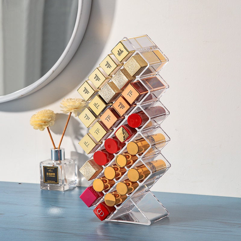 Internet Celebrity Lipstick Storage Box Dust-Proof Desktop Lip Glaze Multi-Grids Cosmetics Lipstick Rack Organizer Box Storage Transparent - Image 4