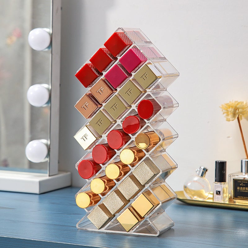 Internet Celebrity Lipstick Storage Box Dust-Proof Desktop Lip Glaze Multi-Grids Cosmetics Lipstick Rack Organizer Box Storage Transparent - Image 3