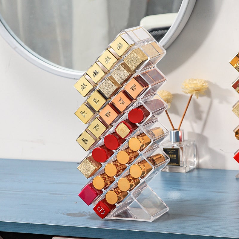 Internet Celebrity Lipstick Storage Box Dust-Proof Desktop Lip Glaze Multi-Grids Cosmetics Lipstick Rack Organizer Box Storage Transparent - Image 5