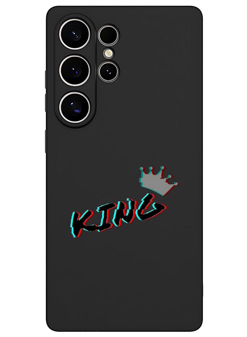 Theodor Protective Slim Fit Case Liquid Silicone Cover with Full Body Protection Anti-Scratch Shockproof Case For Samsung Galaxy S25 Ultra (Black) - King - Black - Image 1