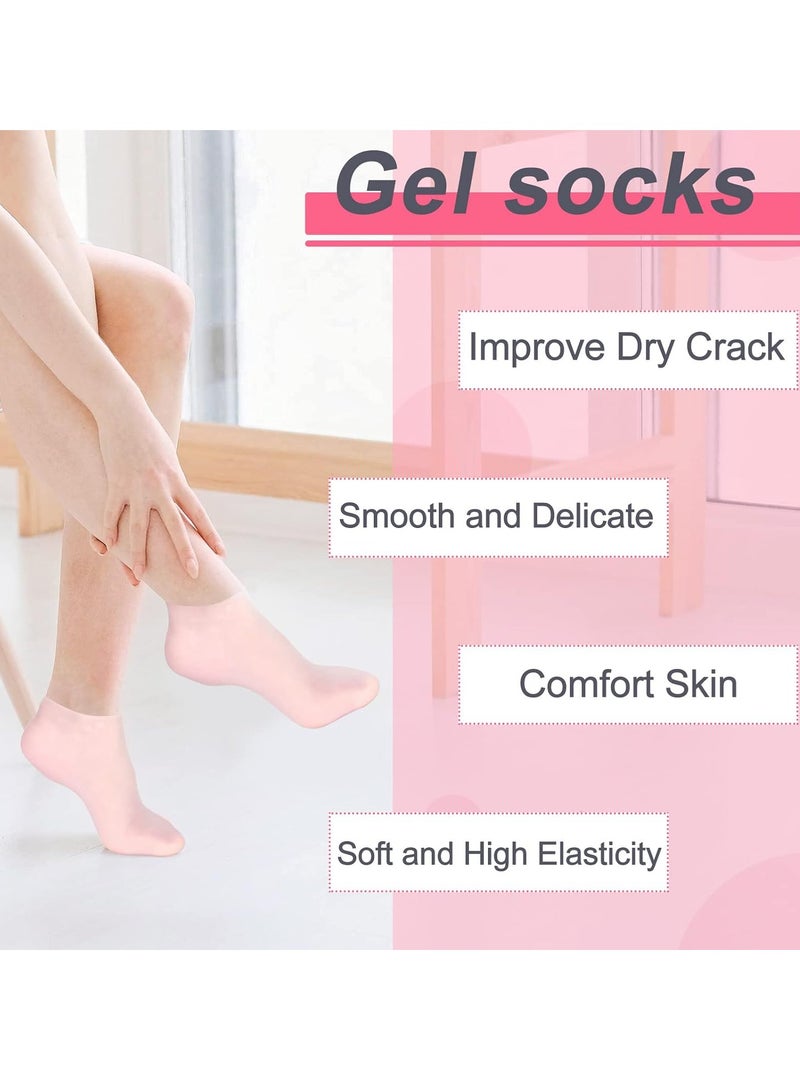 Satinior Silicone Socks 3 Pairs Latex Gel Socks Aloe Heel Socks Anti Slip Silicone Moisturizing Socks for Women Men Dry Cracking Skin (X-Large) - Image 5