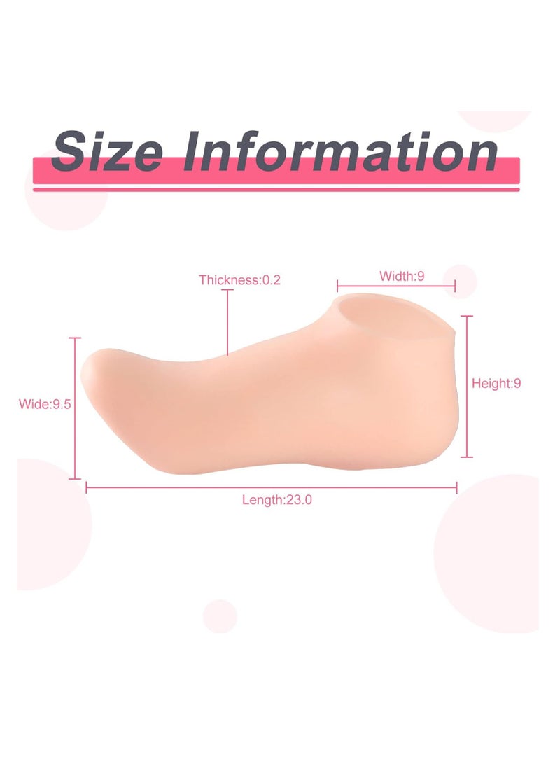 Satinior Silicone Socks 3 Pairs Latex Gel Socks Aloe Heel Socks Anti Slip Silicone Moisturizing Socks for Women Men Dry Cracking Skin (X-Large) - Image 3