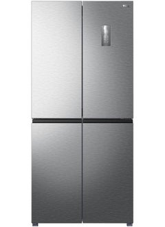 4 Door Side By Side Refrigerator, French Door Fridge With Bottom Freezer, Total No Frost, Inverter Compressor, Led Display With Touch Button Control, Interior Led Light P560Cdn Silver