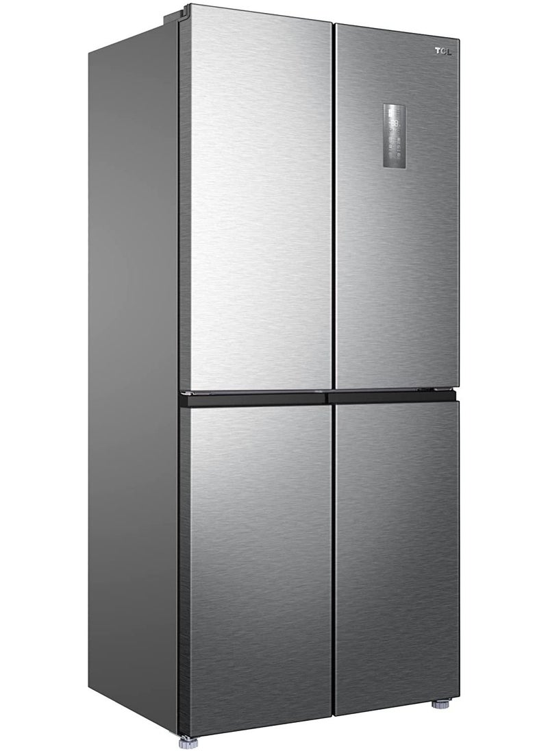 TCL - 4 Door Side By Side Refrigerator, French Door Fridge With Bottom Freezer, Total No Frost, Inverter Compressor, Led Display With Touch Button Control, Interior Led Light P560Cdn Silver - Image 1