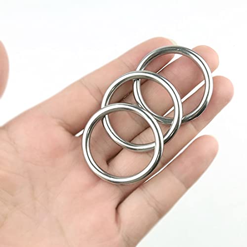 Hamineler 20 PCS Smoothing Welded 304 Stainless Steel O-Ring Welded Round Rings for Camping Belt, Dog Leashes, Luggage Accessories (4mm×20mm ID) - Image 5