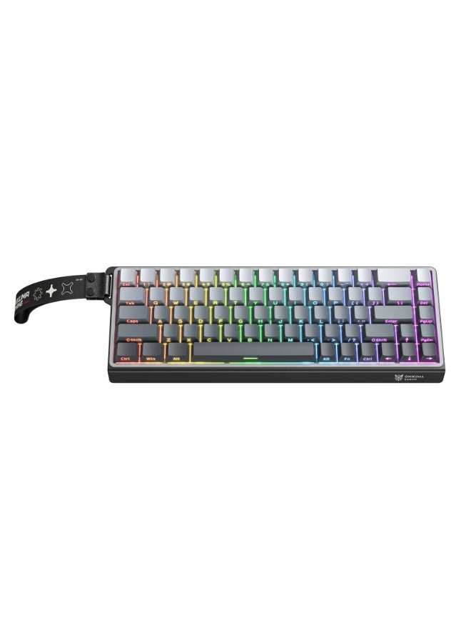 onikuma لوحة مفاتيح ONIKUMA G69 68 مفتاح إضاءة RGB سلكية بمحور مغناطيسي أسود - Image 1
